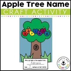 an apple tree name craft activity with the words abc and d in front of it