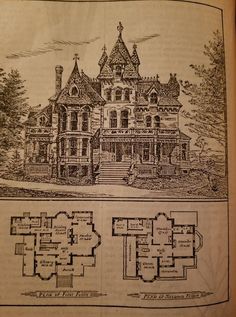 an old house is shown with plans for it