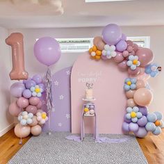 Daisy Balloon Arch, First Birthday Balloons, 1st Birthday Girl Decorations, Hippie Birthday, Baby Birthday Decorations, Balloon Arch Kit, Baby Birthday Themes