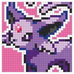 an image of a pixel art work with pink, purple and black squares on it