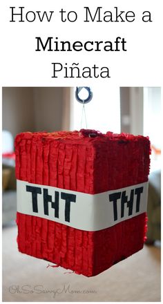 a homemade minecraft pinata with the title how to make a minecraft pinata