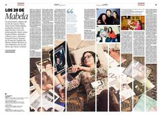 an article in the spanish language with images of people and their families on it, including pictures