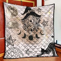 Witchy Woman Witch Quilt Blanket-MoonChildWorld Witchy Bedspread, Tarot Quilt, Witchy Quilt, Witch Bedroom Decor, Wiccan Home Decor, Wicca Bedding, Witch Bedroom, Pagan Home Decor, Witchy Throw Blanket