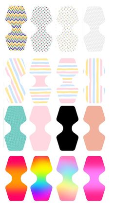 an assortment of different shapes and colors