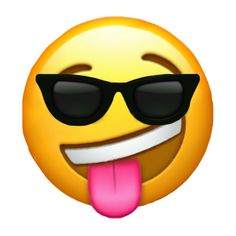 a smiley face with sunglasses and tongue sticking out