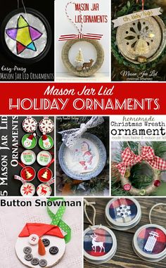 christmas ornaments are featured in this collage