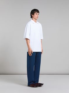 Oversized polo shirt made from compact organic cotton jersey. Button placket. Embelished with tonal Marni patches on the sleeve. Oversized Polo Outfit, Oversized Polo Shirt, Oversized Polo, Polo Outfit, Polo Men, Patches Shirt, Outfit Style, Direct Sales, Button Placket