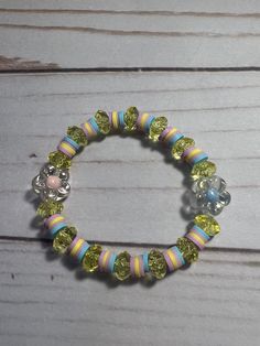 Stretch beaded bracelet spring bracelet. Child. Size XS. 6 inches in length Spring Bracelet, Beaded Bracelet, Favorite Jewelry, 6 Inches, Jewelry Bracelets, Handmade Items, Beaded Bracelets, Electronic Accessories, Purses And Bags