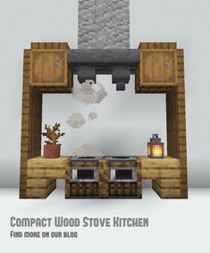 A simple minecraft kitchen idea Stove Minecraft, Minecraft Creative Ideas, Kitchen Minecraft, Minecraft Build Ideas, Bed Bookcase, Minecraft Houses Survival