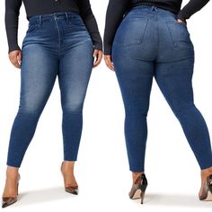 Brand New, Stretchy, Cute Fit! High Rise Blue Jeggings For Fall, Mid-rise Blue Jeggings For Fall, Blue Mid-rise Jeggings For Fall, Fall Blue Mid-rise Jeggings, Good American Jeans, American Jeans, Cute Fit, Equestrian Outfits, Good American