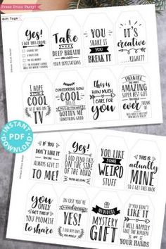 two stickers with the words you are brave and some sayings for each one