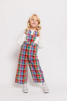 RAINBOW CHECK MOUSE OVERALLS Playful Jumpsuits And Rompers With Pockets, Playful Overalls With Bib Front And Pockets, Playful Bib Front Overalls With Pockets, Printed Overalls, Toy Soldier Costume, Sweatsuit Outfit, Snowman Dress, Soldier Costume, Disney 2024