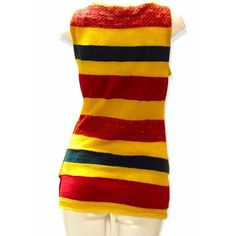 One love! This long wool tank top with exposed seams, from vintage Junya Watanabe, playfully celebrates the colors of the Rastafarian flag. Multicolor Sleeveless Tops For Layering, Rastafarian Culture, Exposed Seams, Junya Watanabe, Green Wool, Yellow And Green, Red Yellow, First Love, Flag