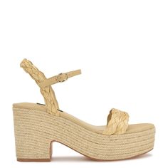 Rivva Heeled Espadrille Sandals Straw Wedge Sandals With Open Heel For Summer, Beige Woven Straw Wedge Sandals, Beach Platform Heels Made Of Espadrille, Beige Straw Wedge Sandals With Woven Sole, Beige Wedge Sandals With Woven Sole And Open Heel, Summer Wedge Sandals With Woven Sole And Open Heel, Espadrille Wedge Sandals With Open Heel For Vacation, Vacation Espadrille Wedge Sandals With Open Heel, Natural Open Toe Platform Espadrilles