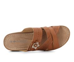 Add a touch of sophistication to your footwear collection with the Patrizia Bagley Sandals. Featuring a decorative upper with flowers and a secure strap, these sandals are designed to provide both style and comfort. Open toe, Classic round toe, Velcro strap closure for an easy & secure fit, Slip-on for easy entry, Lightly padded footbed, Durable texture outsole | Women's Patrizia Bagley Sandals in Tan Size 9 Adjustable Flower Sandals, Footwear Collection, Velcro Straps, Open Toe, Slip On, Size 7, Size 10, Size 6, Sandals