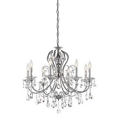 a chandelier with crystal drops hanging from it's center and four lights on each side