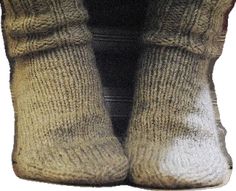 there is a pair of socks that have been made out of knitted wools