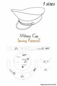 Sewing Hats, Sewing Templates, Idee Cricut, Free Sewing Patterns, Military Cap, Sew Ins, Diy Clothes Design