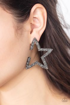 Star Player Silver ✧ Post Earrings Post Earrings Trendy Fringe, Side Angle, Crystal Statement Earrings, Natural Contour, Ball Necklace, Paparazzi Accessories, White Rhinestone, Paparazzi Jewelry, White Earrings