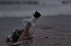 a message in a bottle on the beach