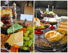 a table topped with lots of different types of cheeses and crackers on top of it