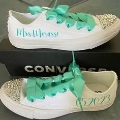 Converse | Shoes | Custom Wedding Day Converse | Poshmark Converse Shoes Custom, Low Top Converse, Converse White, Shoes Custom, Womens Converse, Converse Shoes, Diy Fashion, Custom Wedding, Your Name