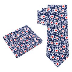 Red, Blue and White Small Flowers Tie Add a touch of elegance to any outfit with our blue and red floral tie. Made from high-quality silk, this tie features a striking floral pattern in shades of blue and red that is sure to turn heads. The bold colors and intricate design make it the perfect accessory for any formal occasion, from weddings to business meetings. The floral motifs are arranged seamlessly and gives a versatile look, can match with different types of suites and shirts. Upgrade your collection with this beautiful tie, and make a fashion statement wherever you go. Order yours today and get ready to receive compliments! Choose From: Single Tie Tie and Pocket Square Material of Tie and Square: 100% Silk Dimensions of Pocket Square: 10.5” Inches x 10.5” Inches Length of Tie: Regul Blue Floral Print Suit And Tie Accessories For Business, Red Tie As A Summer Gift, Formal Cotton Ties With Floral Print, Red Tie For Spring Formal Occasions, Red Ties For Spring Formal Occasions, Red Formal Ties For Spring, Elegant Red Ties For Spring, Elegant Red Spring Tie, Elegant Red Spring Ties