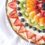 there is a pie with fruit on it