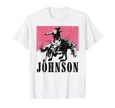 PRICES MAY VARY. Western Cojo style Johnson Family personalized novelty is great gift for person named Johnson or Family Name Johnson on Christmas, New Year, Birthday or any anniversary. Lightweight, Classic fit, Double-needle sleeve and bottom hem Cody Johnson Dear Rodeo Shirt, Native American Tshirt, John Wayne Tshirt, Retro Rodeo T-shirt With Screen Print, Casual Short Sleeve T-shirt With Horse Design, Johnson Family, Family Tees, Personalized Family, Buy Vintage