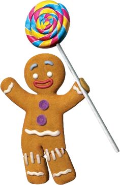 a ginger holding a lollipop in its mouth