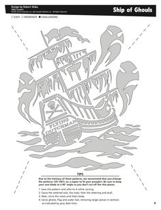 a paper cut out of a pirate ship