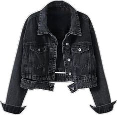 Casual Denim Jacket Black / S Jackets Fashion Casual, Casual Denim Jacket, Denim Jacket Fashion, Women Overcoat, Activewear Sets, Black Denim Jacket, Denim Jacket Women, Denim Shorts Women, Casual Coat