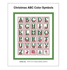 christmas abcc color symbols cross stitch pattern