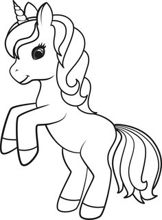 a cartoon pony that is standing up