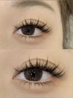 Eyelashes <3 Fake Eyelashes For Round Eyes, Natural Spikey Lash Extensions, Douyin Fake Lashes, Wispy Manga Eyelash Extensions, Different Lashes Styles, Fairy Lashes Extensions, Doe Eyes Lashes, Diy Lash Clusters, Wispy Manga Lashes