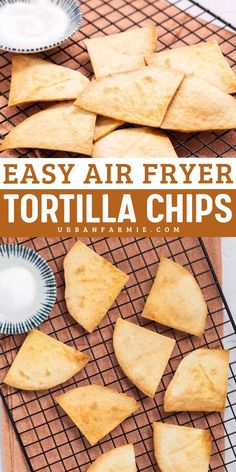 Perfect for Game Day food ideas and easy football snacks, these Easy Air Fryer Tortilla Chips are a healthier twist on the classic snack! Quick and crunchy, this Super Bowl appetizer recipe uses just 3 ingredients and is ready in under 10 minutes. Ideal for dipping and satisfying all your guests! Air Fryer Tortilla Chips, Air Fryer Tortilla, Fried Tortilla Chips, Tortilla Chip Recipe, Homemade Corn Tortillas, How To Make Tortillas, Crispy Chips, Homemade Tortilla Chips, Fried Tortillas