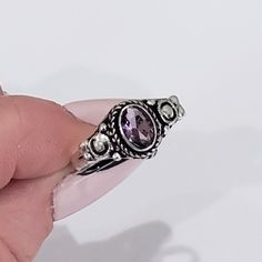 Beautiful Handmade Amethyst Gemstone 925 Silver Ring Sz 8.75- Sy-84640 The Item You See Is The Exact Piece You Will Receive-Excellent Quality & Design~ Brand New-Amethyst Gemstone-925 Sterling Silver Stamped-Vintage/Antique Style-Handmade Please See Photos For Shape/Curves/Condition/Colors/Texture/Style/Design/Engraving Size 8.75 Silver Oval Amethyst Ring With Gemstone Accents, Oval Silver Amethyst Ring With Gemstone Accents, Classic Silver Amethyst Ring With Gemstone Accents, Silver Amethyst Ring Stamped 925, Sterling Silver Amethyst Ring With Stone Setting, Silver Amethyst Birthstone Ring With Gemstone Accents, Silver Amethyst Crystal Ring Stamped 925, Sterling Silver Crystal Ring With Purple Stone Setting, Purple Sterling Silver Crystal Ring With Stone Setting