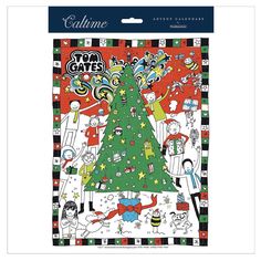 a christmas card with an image of a tree and other holiday decorations on the front