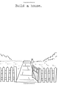 a black and white drawing of a person standing at the end of a wooden fence