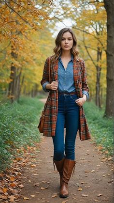 Fall Flannel Outfits, Deep Red Dress, Fall Flannel, Flannel Outfits, Perfect Fall Outfit, Country Fashion, Winter Mode, Autumn Outfits, Cozy Cardigan