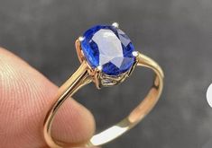 Rare and stunning 1.8ct cornflower blue sapphire solitaire ring. 9ct gold ring with lovely looking blue sapphire. UK ring size M1/2 US size 6 1/2 It is fully hallmarked and set with an exceptional coloured Sapphire to the centre of 1.8ct. Fine 9ct Gold 1.80ct Oval Cut Sapphire Solitaire Ring, 9k 375. Fully hallmarked for solid 9 carat gold. Also marked 10k. Beautiful coloured sapphire approx 1.80ct. Sapphire tests as such on a presidium gemtester. Ring measures 2.1cm x 9mm. Weighs 2.4 grams and Cornflower Blue Sapphire, Expensive Rings, Sapphire Solitaire Ring, Ring Sapphire, Sapphire Solitaire, Blue Sapphire Ring, Cornflower Blue, Solitaire Ring, Beautiful Blue