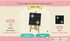 an animal crossing game with stars on the screen