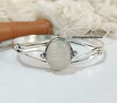 Adjustable Bohemian Sterling Silver Oval Bracelet, Moonstone Benefits, Wrap Bracelet Tutorial, Opal Bangle, Ladies Bangles, Boho Bangle, Simple Bangle, Sterling Silver Bangle, Girls Gift