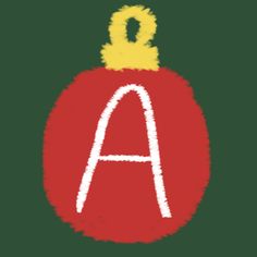 a red ornament with the letter a on it