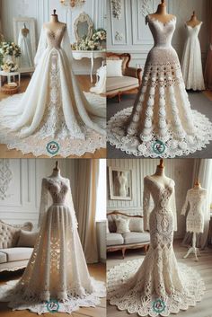 Crochet Wedding Dress Crochet Wedding Dress, Crochet Wedding Dress Pattern, Wedding Dress Topper, Wedding Dresses Ideas, Dress Topper, Dresses 2023 Summer, Crochet Wedding Dresses, Amazing Crochet