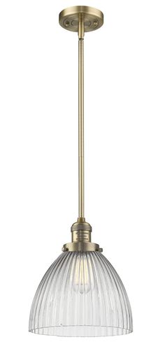 Innovations - 201S-BB-G222 - One Light Mini Pendant - Franklin Restoration - Brushed Brass Seneca Falls, Fall Bulbs, Bathroom Pendant, Bathroom Pendant Lighting, Vintage Bulb, Mini Pendants, Glass Replacement, Brushed Brass, Mini Pendant