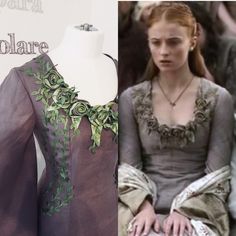 Dress of Games of Thrones saga, worm in season 1 by Sansa Stark. The dress is in high quality cloth and decorated with an elegant trimmings. The flowers are all handmade and can be detached, to facilitate washing. It closes with an invisible flash on the back. The dress is created in your size. Sansa Stark Dress, Michele Carragher, Got Costumes, Game Of Thrones Costumes, Game Of Thrones Series, Margaery Tyrell, Cersei Lannister, Sansa Stark, Arya Stark