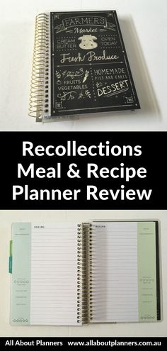 the recipe book is open and ready to be used as a planner for meal preparation