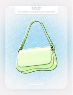 an image of a green handbag on a blue background with the words watermark