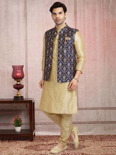 Designer Nehru jacket with Silk kurta pajama for groom & his friends & Family made from the finest fabric will make you feel like a king.you can customize it according to your measurement as the fitting make it more beautiful to wear.indian vest,vest with kurta,eid dress,eid kurta pyjama,diwali kurta pyjama,wedding kurta Mens Wear Wedding Unique, Kurta Pajama Wedding, Indian Vest, Waist Coat Men, Nehru Jacket With Kurta, Pajama Wedding, Wedding Dress For Men, Kurta Pajama With Nehru Jacket, Kurta Pyjama With Jacket